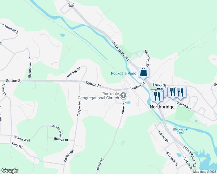 map of restaurants, bars, coffee shops, grocery stores, and more near 184 Sutton Street in Northbridge