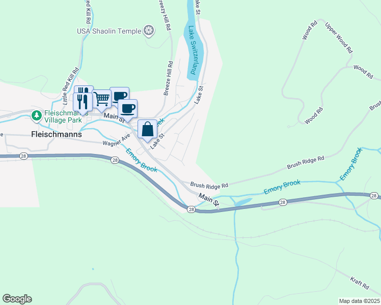 map of restaurants, bars, coffee shops, grocery stores, and more near 164 Hillside Avenue in Oneonta