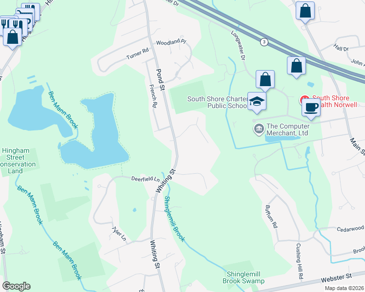 map of restaurants, bars, coffee shops, grocery stores, and more near 2 Nelson Road in Rockland