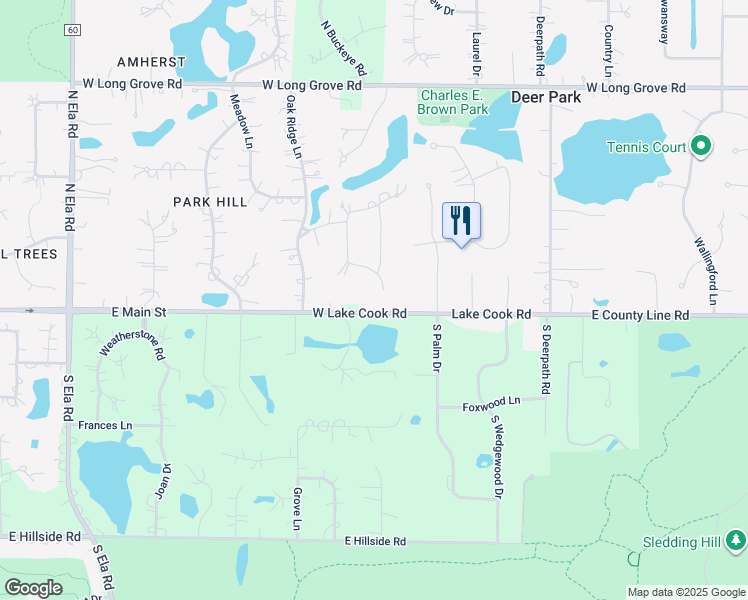 map of restaurants, bars, coffee shops, grocery stores, and more near 34 Sunset View Road in Deer Park