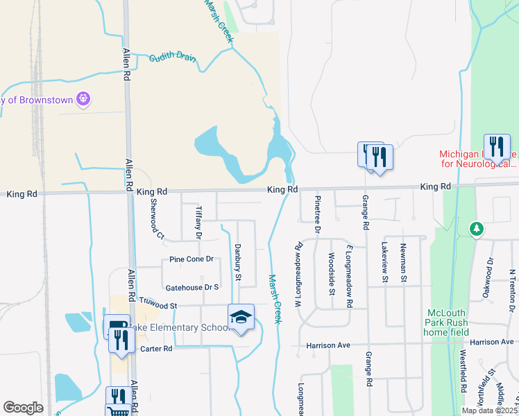 map of restaurants, bars, coffee shops, grocery stores, and more near 16245 Camden Street in Trenton
