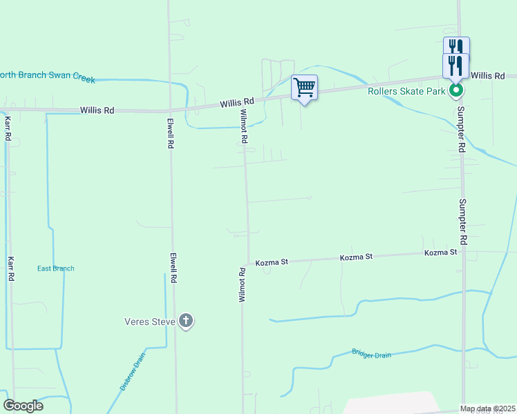 map of restaurants, bars, coffee shops, grocery stores, and more near 46685 Claxton Dr in Belleville