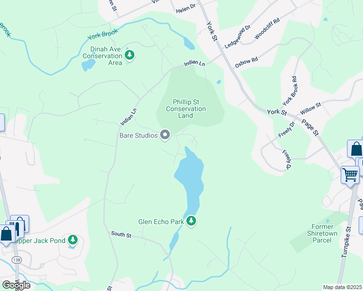 map of restaurants, bars, coffee shops, grocery stores, and more near 10 Manitou Road in Canton
