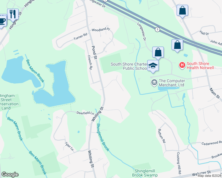 map of restaurants, bars, coffee shops, grocery stores, and more near 2 Nelson Road in Rockland