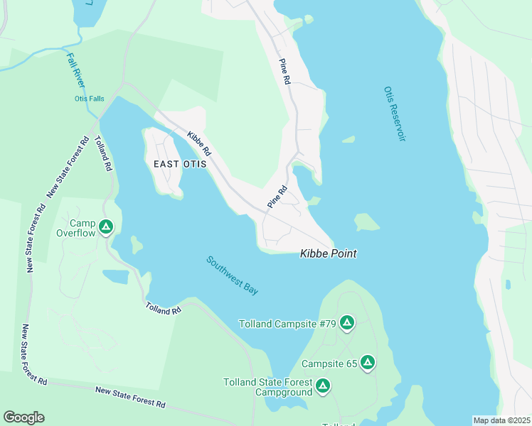 map of restaurants, bars, coffee shops, grocery stores, and more near 72 Kibbe Road in Otis