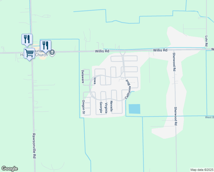 map of restaurants, bars, coffee shops, grocery stores, and more near 839 Alaska in Belleville