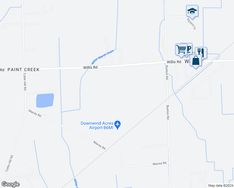 map of restaurants, bars, coffee shops, grocery stores, and more near 9660 Willis Road in Willis