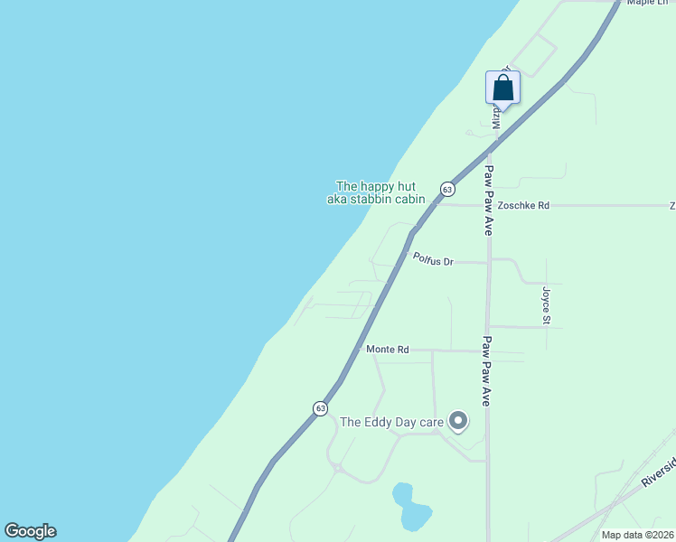 map of restaurants, bars, coffee shops, grocery stores, and more near 2230 Bluff Avenue in Benton Harbor