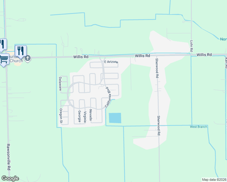 map of restaurants, bars, coffee shops, grocery stores, and more near 222-284 New Mexico in Belleville