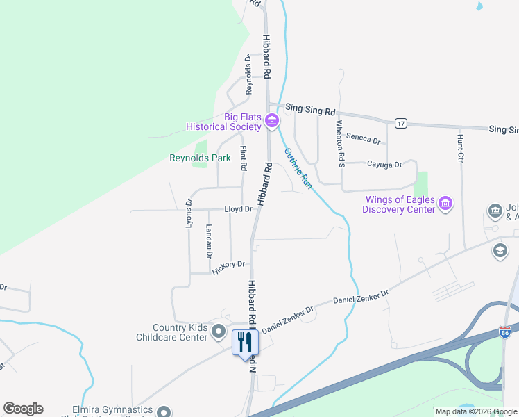 map of restaurants, bars, coffee shops, grocery stores, and more near 209 Hibbard Road in Horseheads