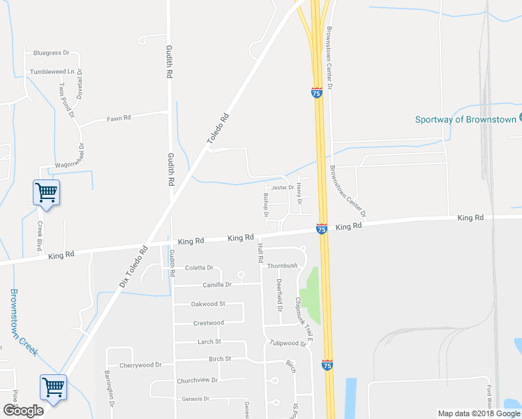 map of restaurants, bars, coffee shops, grocery stores, and more near 21635 Knights Lane in Trenton