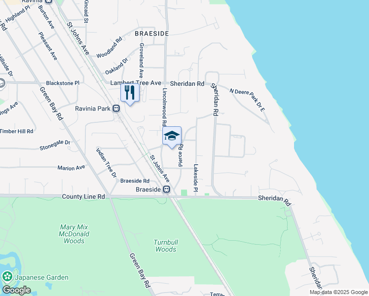 map of restaurants, bars, coffee shops, grocery stores, and more near 324 Brownville Road in Highland Park