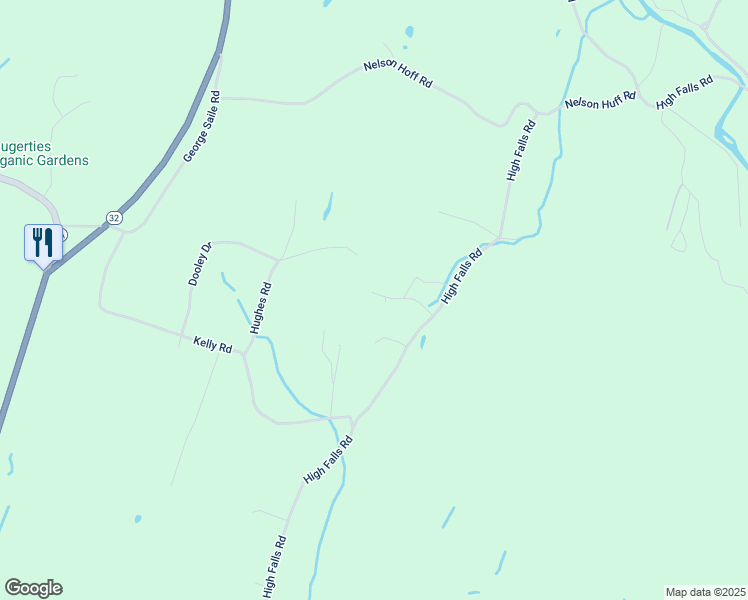 map of restaurants, bars, coffee shops, grocery stores, and more near 505 High Falls Road in Saugerties