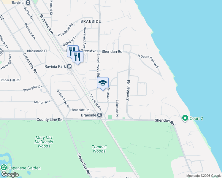 map of restaurants, bars, coffee shops, grocery stores, and more near 324 Brownville Road in Highland Park