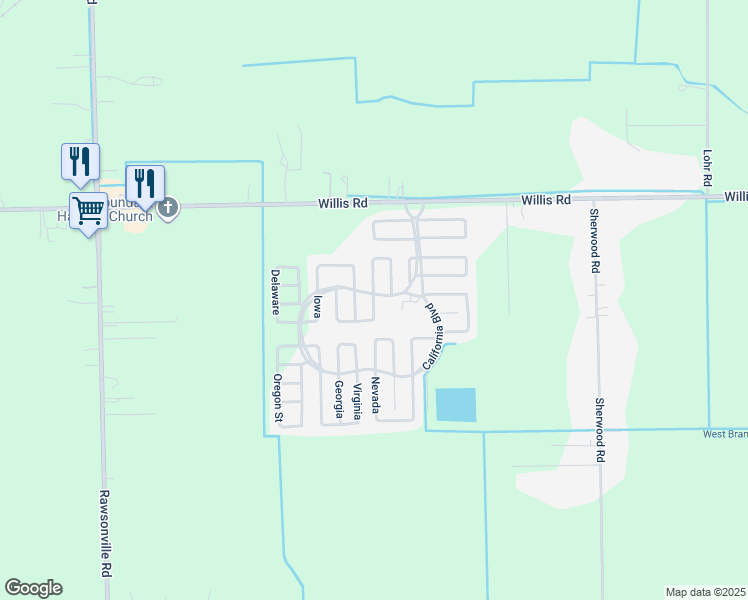 map of restaurants, bars, coffee shops, grocery stores, and more near 115 Texas in Belleville