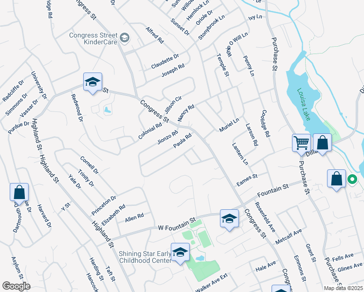 map of restaurants, bars, coffee shops, grocery stores, and more near 8 Paula Road in Milford