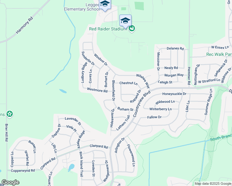 map of restaurants, bars, coffee shops, grocery stores, and more near 11948 Bloomfield Drive in Huntley