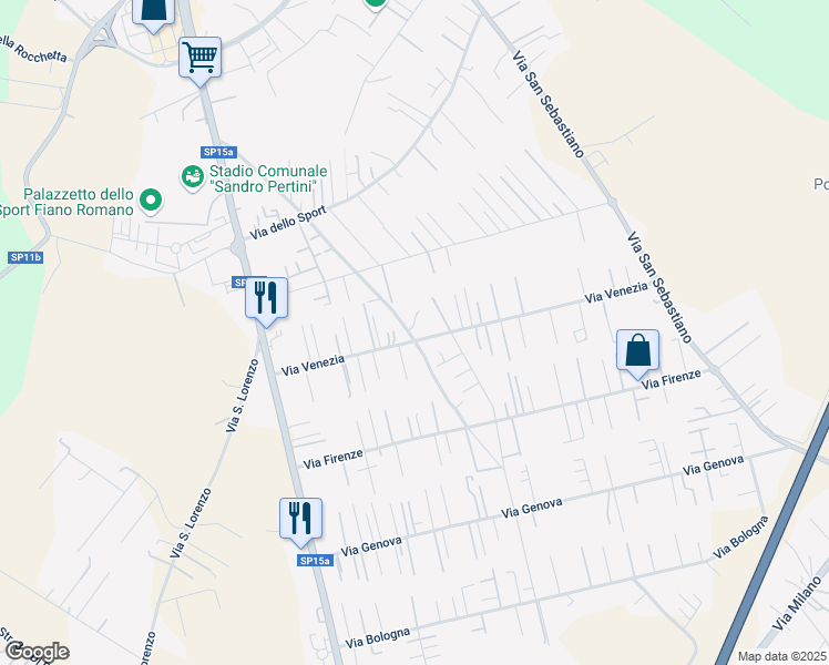 map of restaurants, bars, coffee shops, grocery stores, and more near 19 Via delle Felciare in Fiano Romano