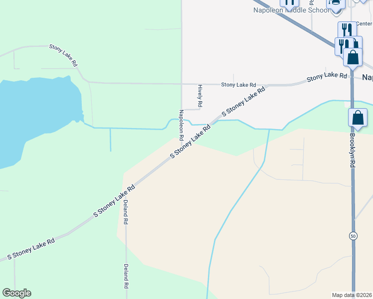 map of restaurants, bars, coffee shops, grocery stores, and more near 8373 South Stoney Lake Road in Jackson