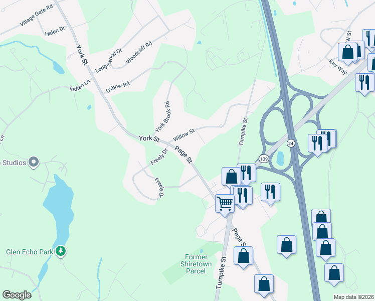 map of restaurants, bars, coffee shops, grocery stores, and more near 693 Page Street in Stoughton