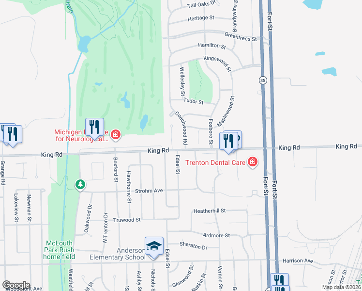 map of restaurants, bars, coffee shops, grocery stores, and more near 20698 Coachwood Road in Riverview