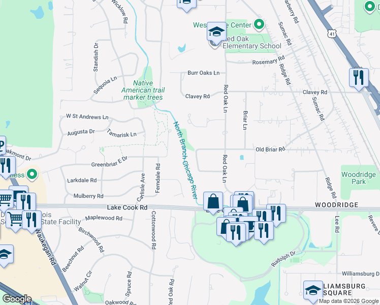 map of restaurants, bars, coffee shops, grocery stores, and more near 2148 Magnolia Lane in Highland Park
