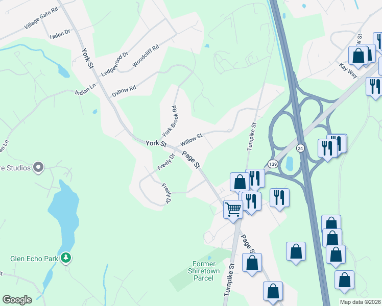 map of restaurants, bars, coffee shops, grocery stores, and more near 693 Page Street in Stoughton