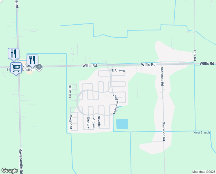 map of restaurants, bars, coffee shops, grocery stores, and more near 115 Texas in Belleville