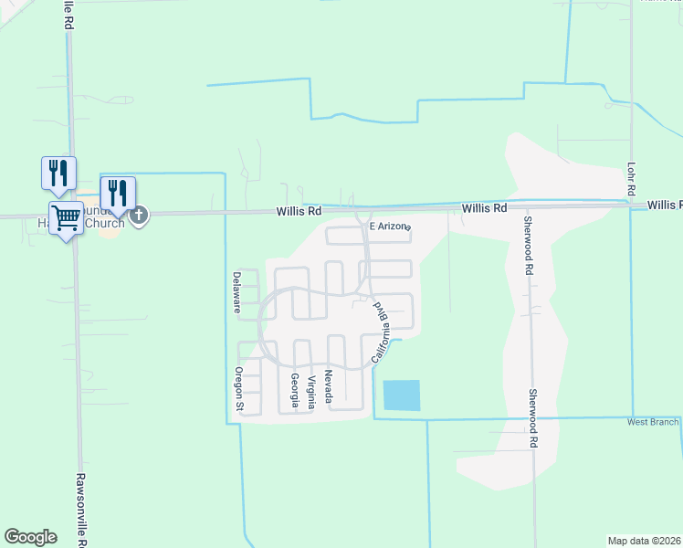 map of restaurants, bars, coffee shops, grocery stores, and more near 115 Texas in Belleville