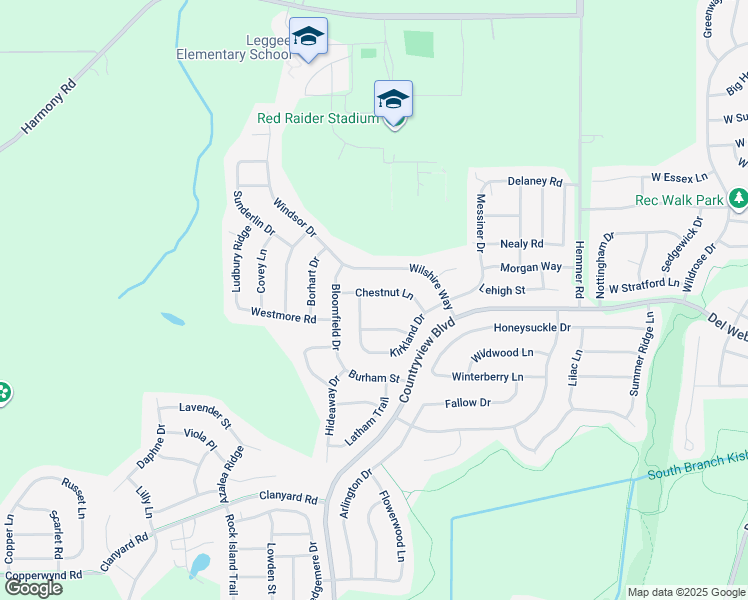 map of restaurants, bars, coffee shops, grocery stores, and more near 11942 Harrison Road in Huntley