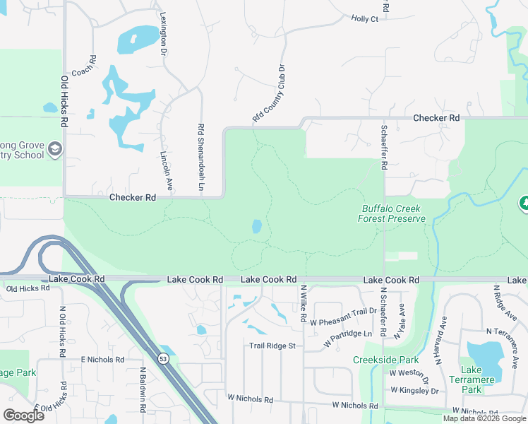 map of restaurants, bars, coffee shops, grocery stores, and more near 19255 West Checker Road in Lake Zurich