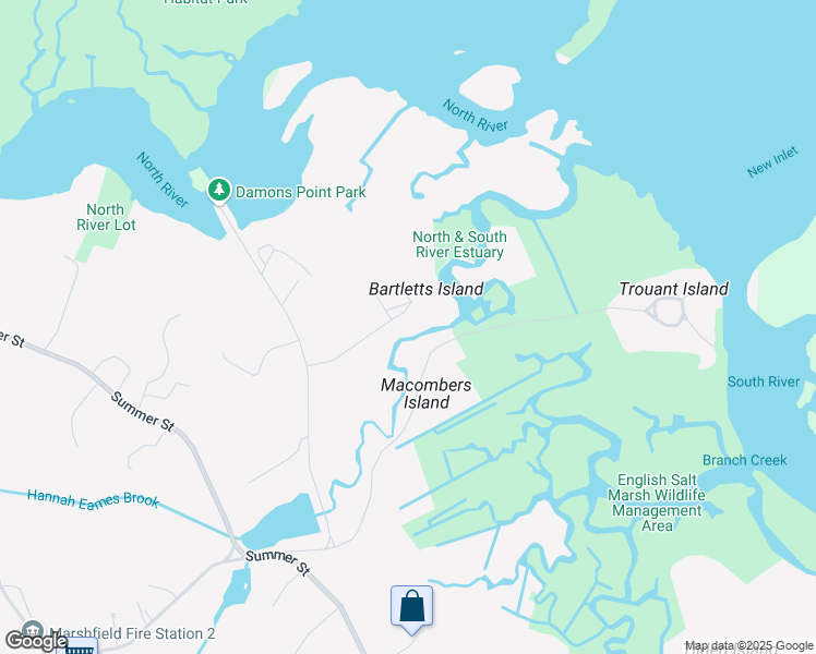 map of restaurants, bars, coffee shops, grocery stores, and more near 169 Macombers Way in Marshfield