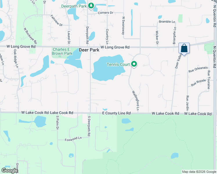 map of restaurants, bars, coffee shops, grocery stores, and more near 22822 Glenhurst Road in Deer Park