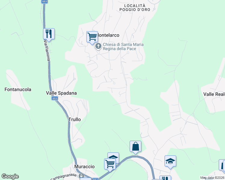 map of restaurants, bars, coffee shops, grocery stores, and more near 3 Piazza Sigma in Montelarco