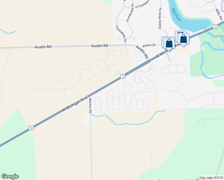 map of restaurants, bars, coffee shops, grocery stores, and more near 53 Salem Circle in Saline