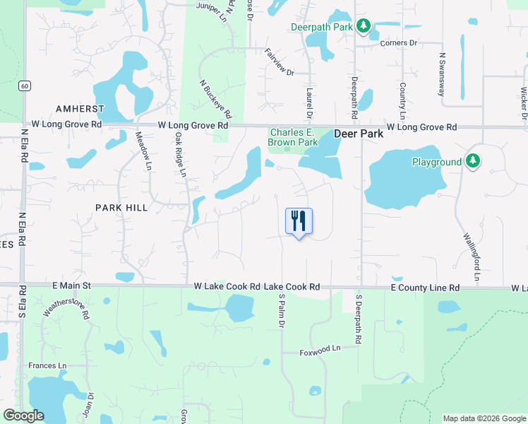 map of restaurants, bars, coffee shops, grocery stores, and more near 36 Ferndale Road in Deer Park