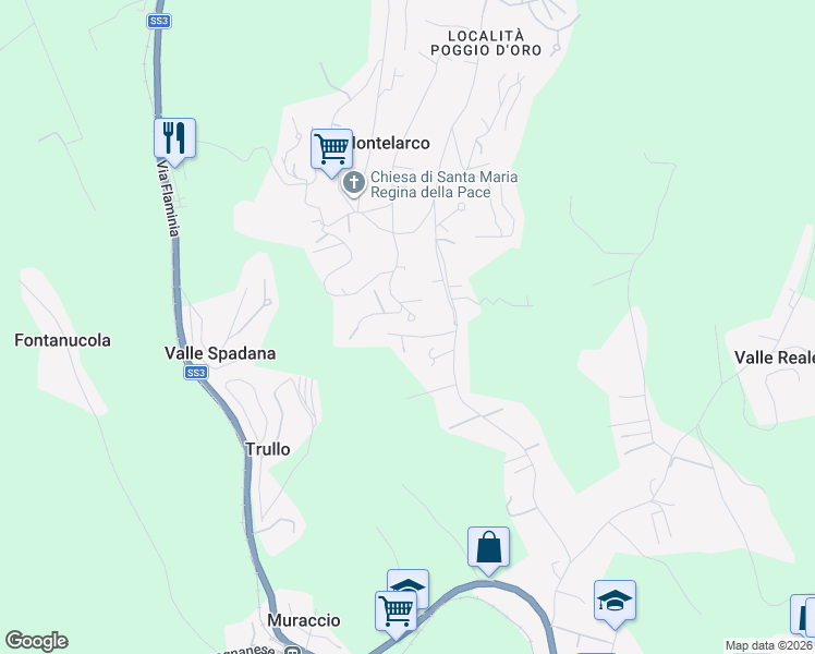 map of restaurants, bars, coffee shops, grocery stores, and more near 3 Piazza Sigma in Montelarco