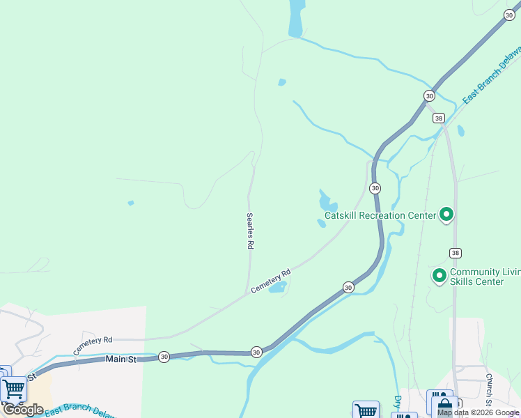 map of restaurants, bars, coffee shops, grocery stores, and more near 270 Searles Road in Margaretville