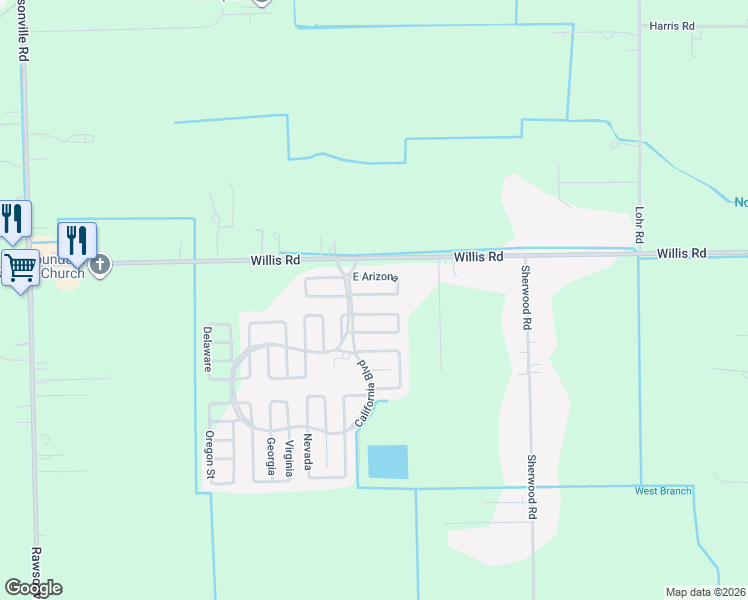 map of restaurants, bars, coffee shops, grocery stores, and more near 2-62 East Arizona in Belleville