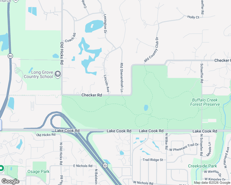 map of restaurants, bars, coffee shops, grocery stores, and more near 2529 Rfd Shenandoah Lane in Long Grove
