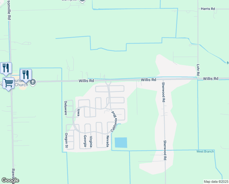 map of restaurants, bars, coffee shops, grocery stores, and more near 2-62 East Arizona in Belleville