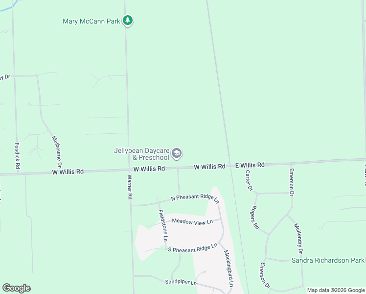 map of restaurants, bars, coffee shops, grocery stores, and more near 94 West Willis Road in Saline