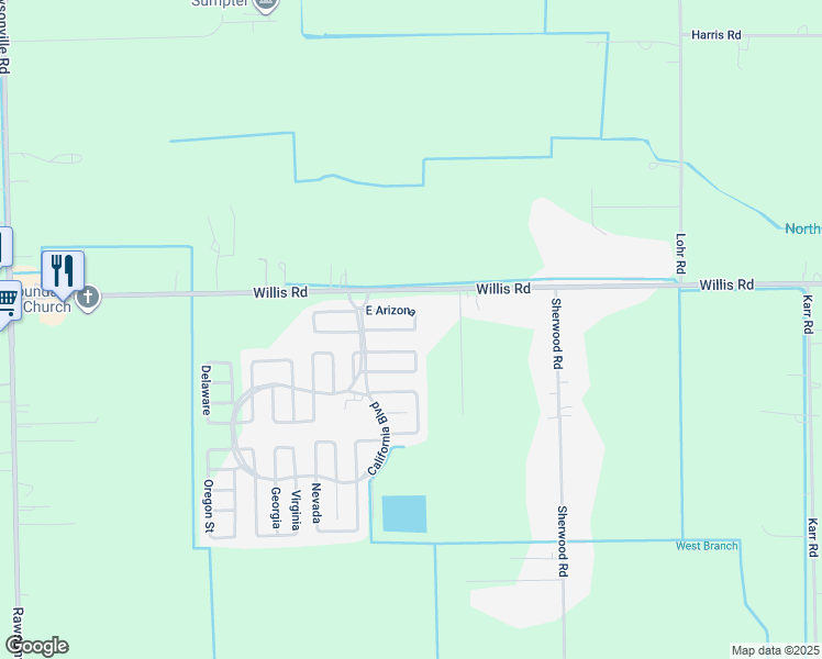 map of restaurants, bars, coffee shops, grocery stores, and more near 2-62 East Arizona in Belleville