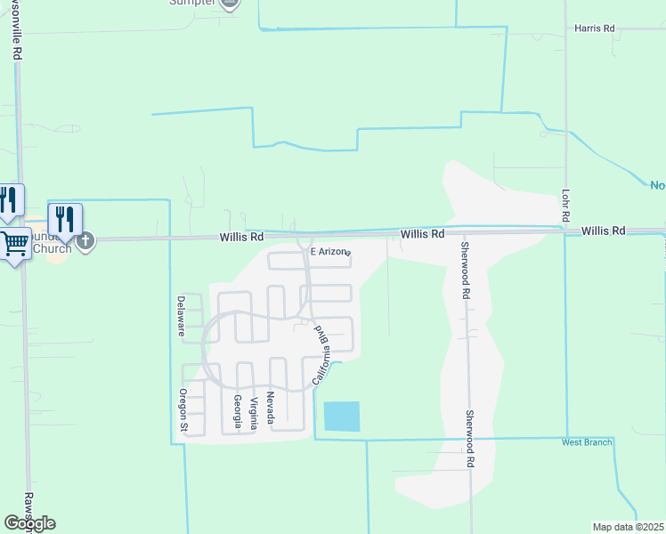 map of restaurants, bars, coffee shops, grocery stores, and more near 2-62 East Arizona in Belleville