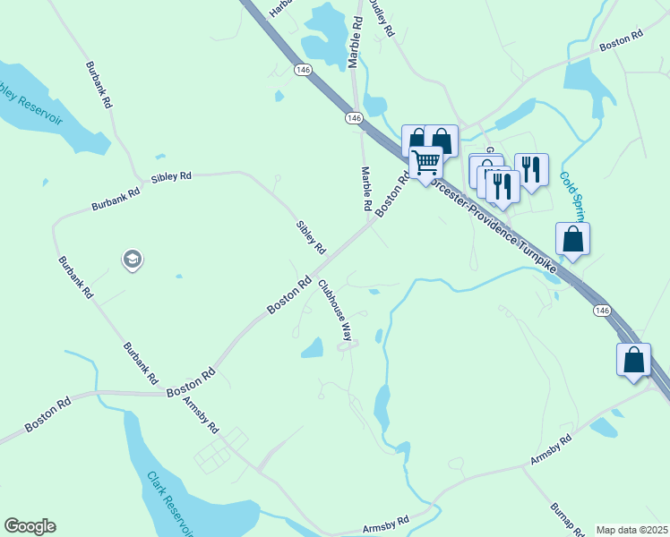 map of restaurants, bars, coffee shops, grocery stores, and more near 177 Boston Road in Sutton