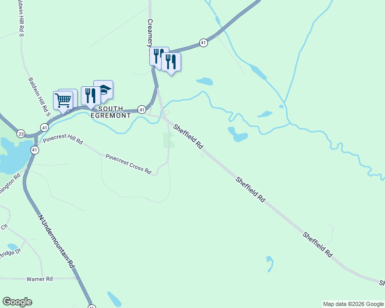 map of restaurants, bars, coffee shops, grocery stores, and more near 22 Sheffield Road in Egremont