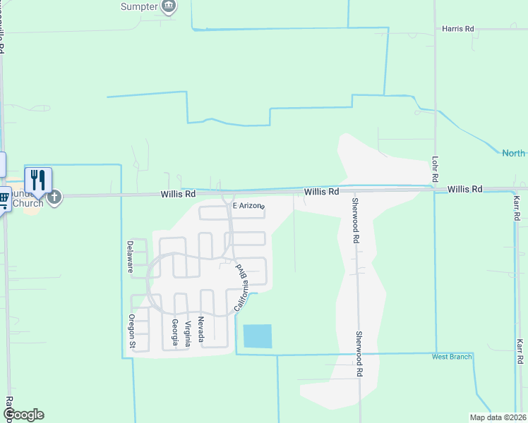 map of restaurants, bars, coffee shops, grocery stores, and more near 2-62 East Arizona in Belleville