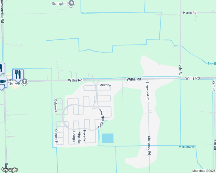 map of restaurants, bars, coffee shops, grocery stores, and more near 2-62 East Arizona in Belleville