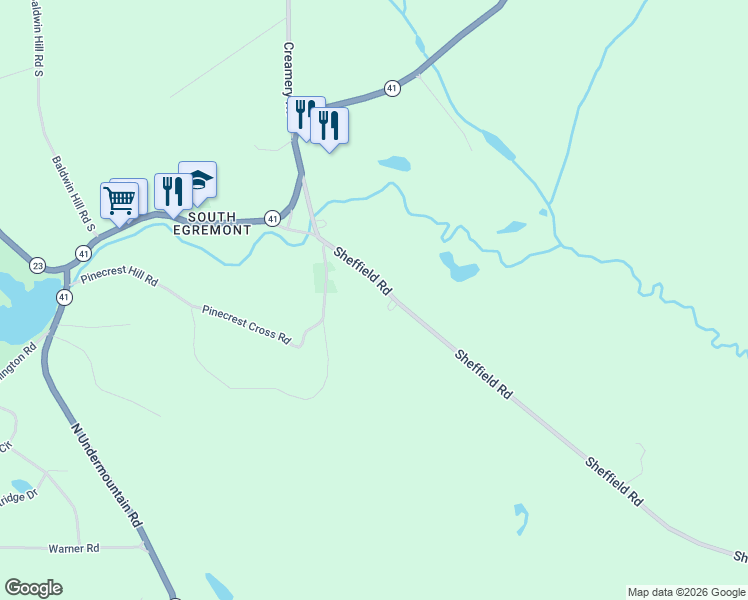 map of restaurants, bars, coffee shops, grocery stores, and more near 22 Sheffield Road in Egremont