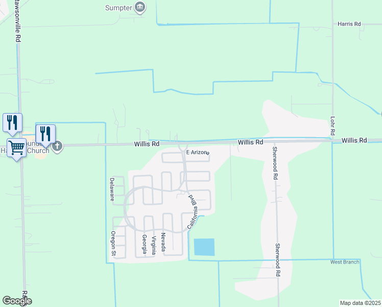 map of restaurants, bars, coffee shops, grocery stores, and more near 2-62 East Arizona in Belleville